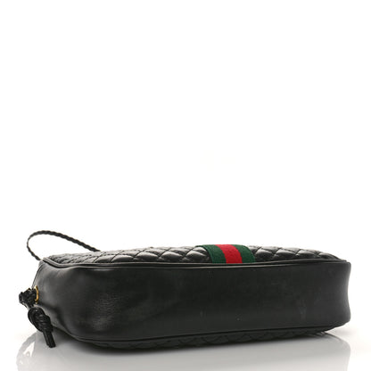 Gucci Calfskin Web Trapuntata Small GG Shoulder Bag Black 4 of 9
