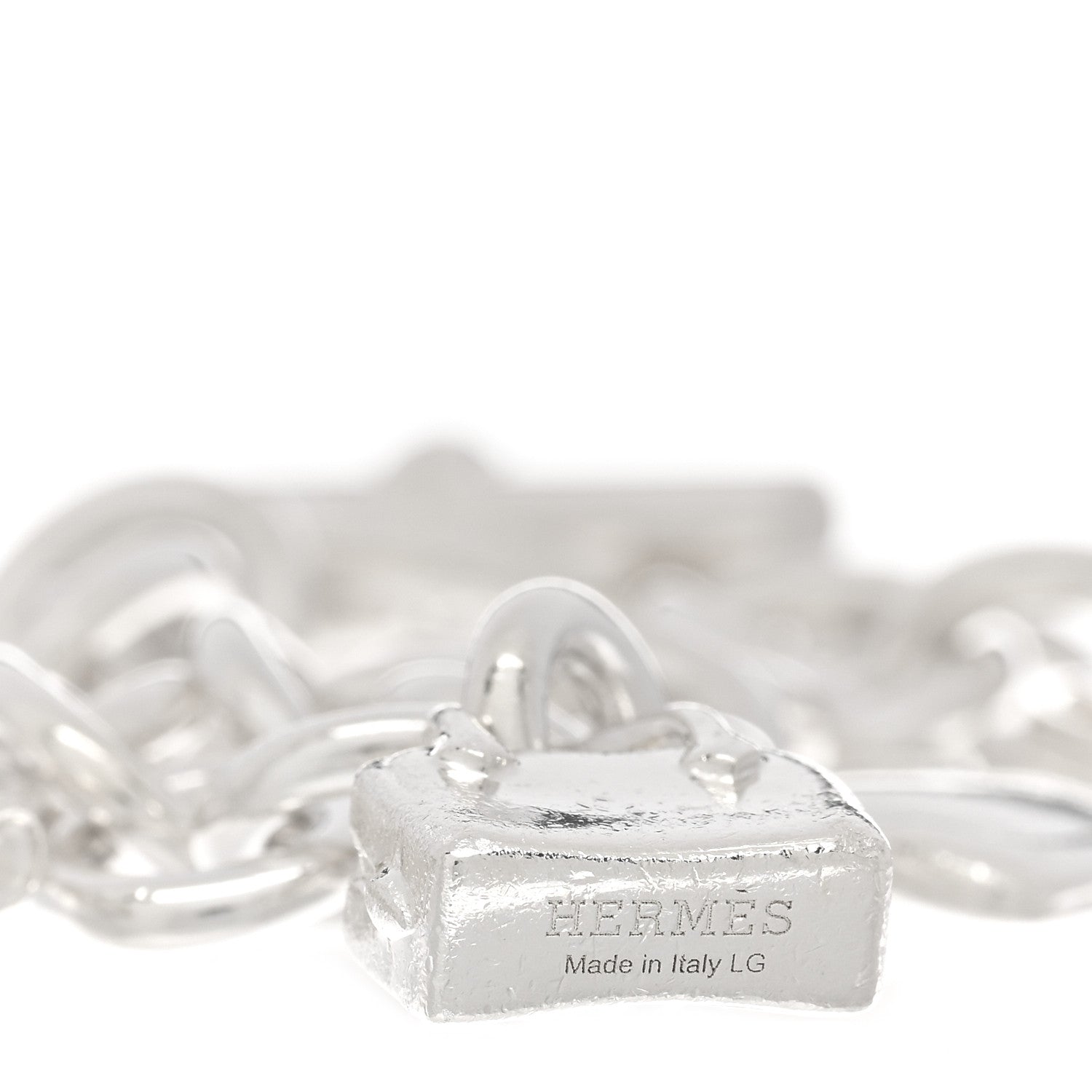 Hermes Sterling Silver Five Bags Amulette Charm Bracelet LG 3 of 4