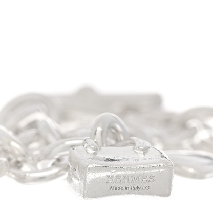 Hermes Sterling Silver Five Bags Amulette Charm Bracelet LG 3 of 4