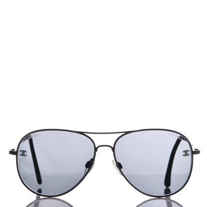 Chanel Aviator CC Sunglasses 4189-T-Q Black 2 of 9