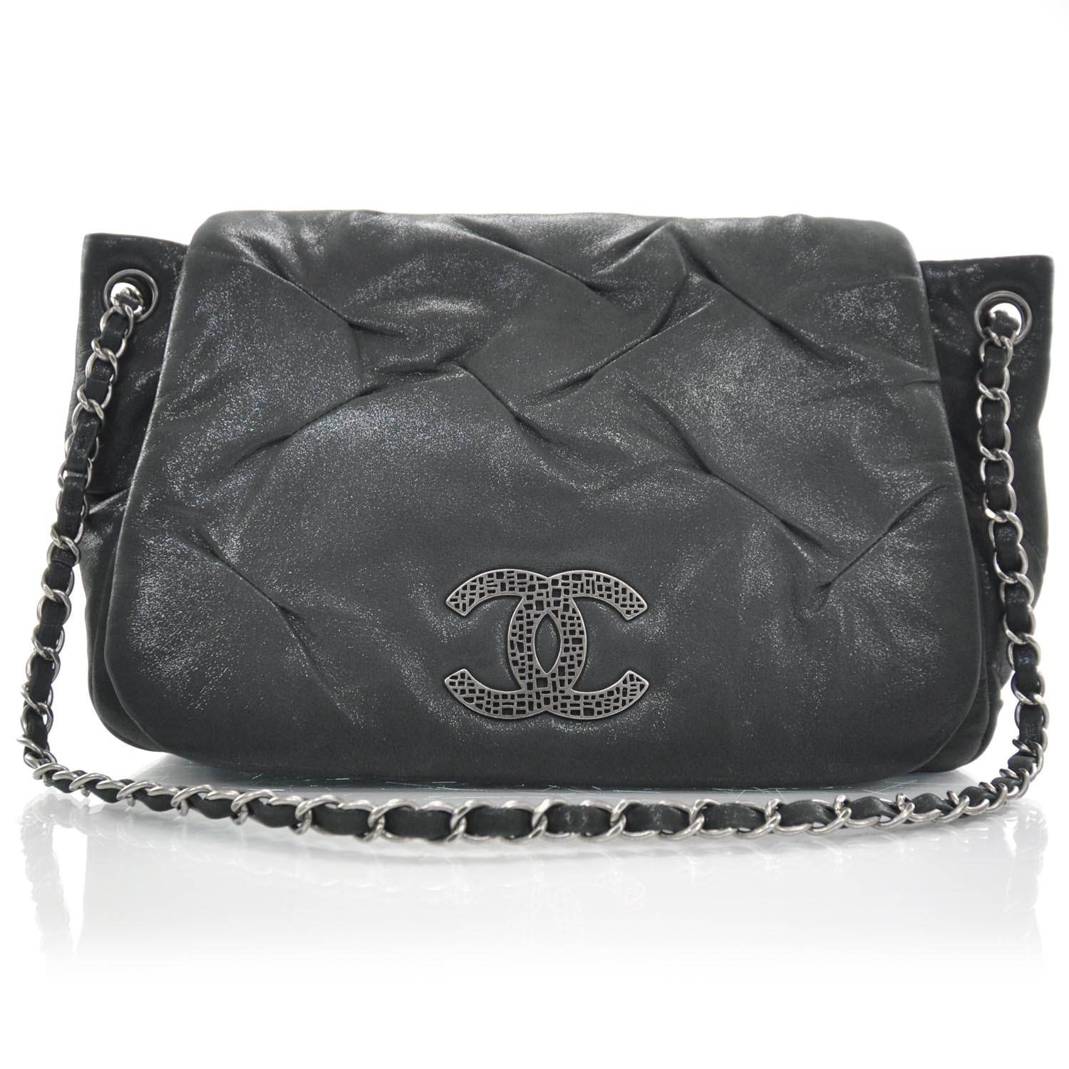 Chanel Iridescent Calfskin Glint Accordion Flap Black 1 of 9