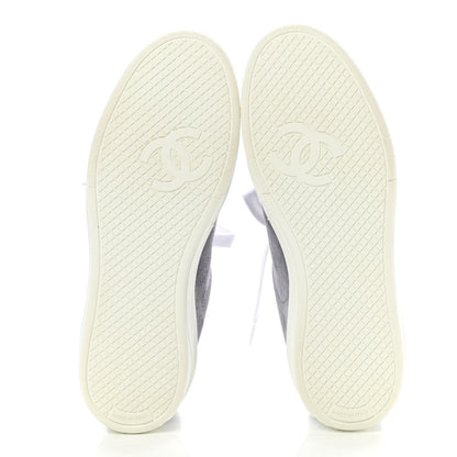 Chanel Suede Calfskin Womens Sneakers 35 Dark Gray 5 of 8