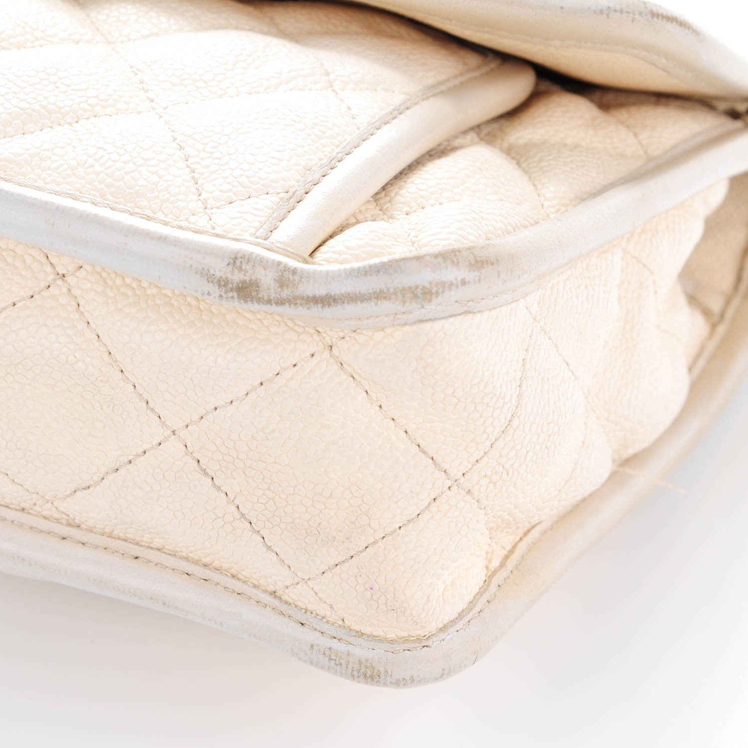 Chanel Caviar Quilted Medium French Riviera Flap White 10 of 16