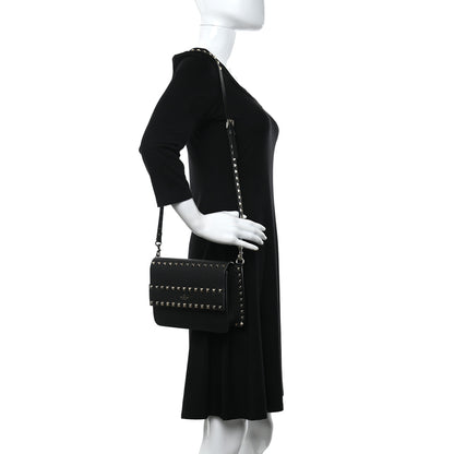 Valentino Garavani Pebbled Calfskin Rockstud Side Slip Crossbody Black 2 of 9