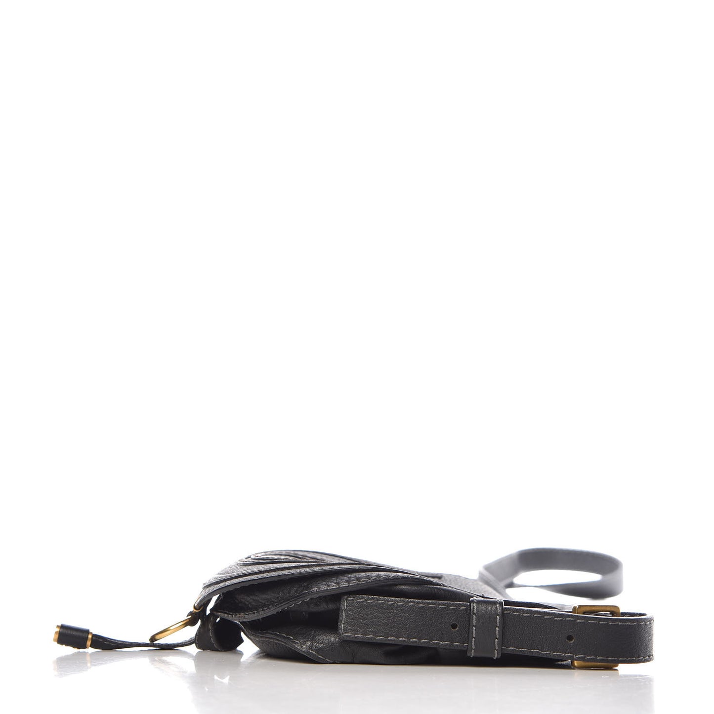 Calfskin Mini Marcie Round Crossbody Bag Black