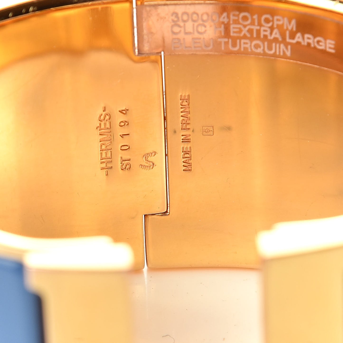 Enamel Extra Wide Clic Clac H Bracelet PM Bleu Turquin