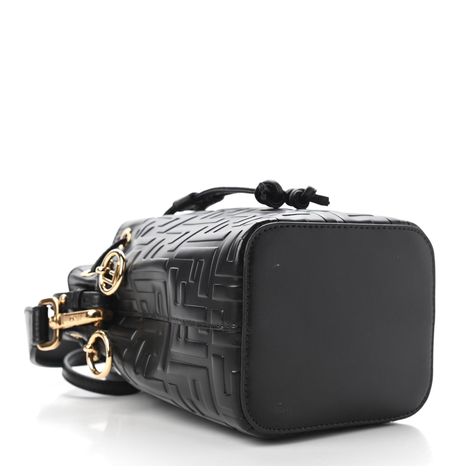 Fendi Vitello Liberty F is Fendi FF 1974 Embossed Mini Mon Tresor Bucket Bag Black 4 of 9