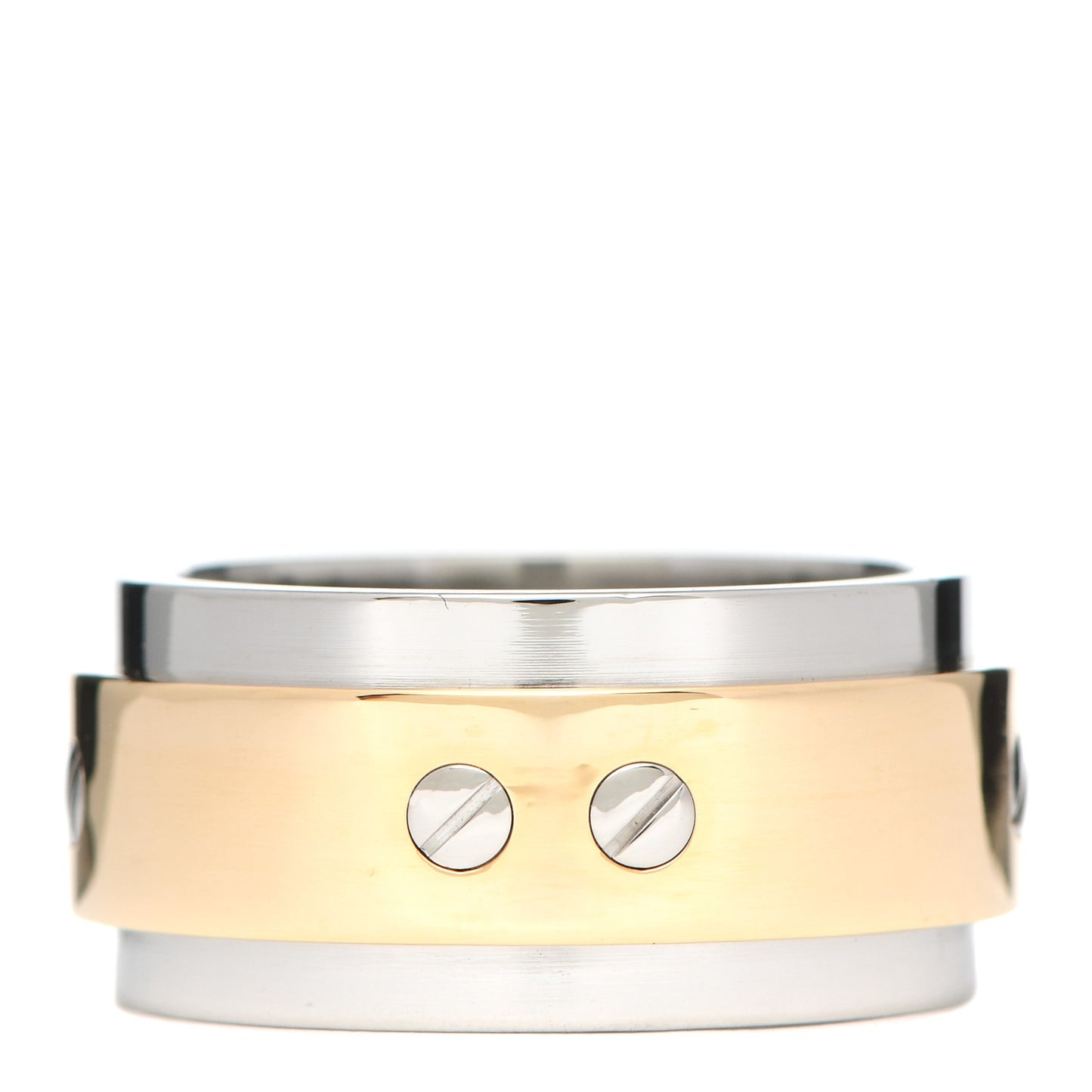 18K Yellow Gold Stainless Steel 12mm Santos Ring 63 10.5