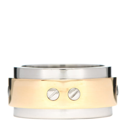Cartier 18K Yellow Gold Stainless Steel 12mm Santos Ring 63 10.5 1 of 4