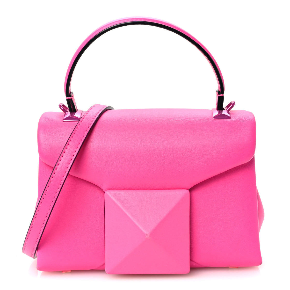 Valentino Garavani Nappa Tonal Monochrome Mini One Stud Top Handle Bag Pink PP 1 of 10