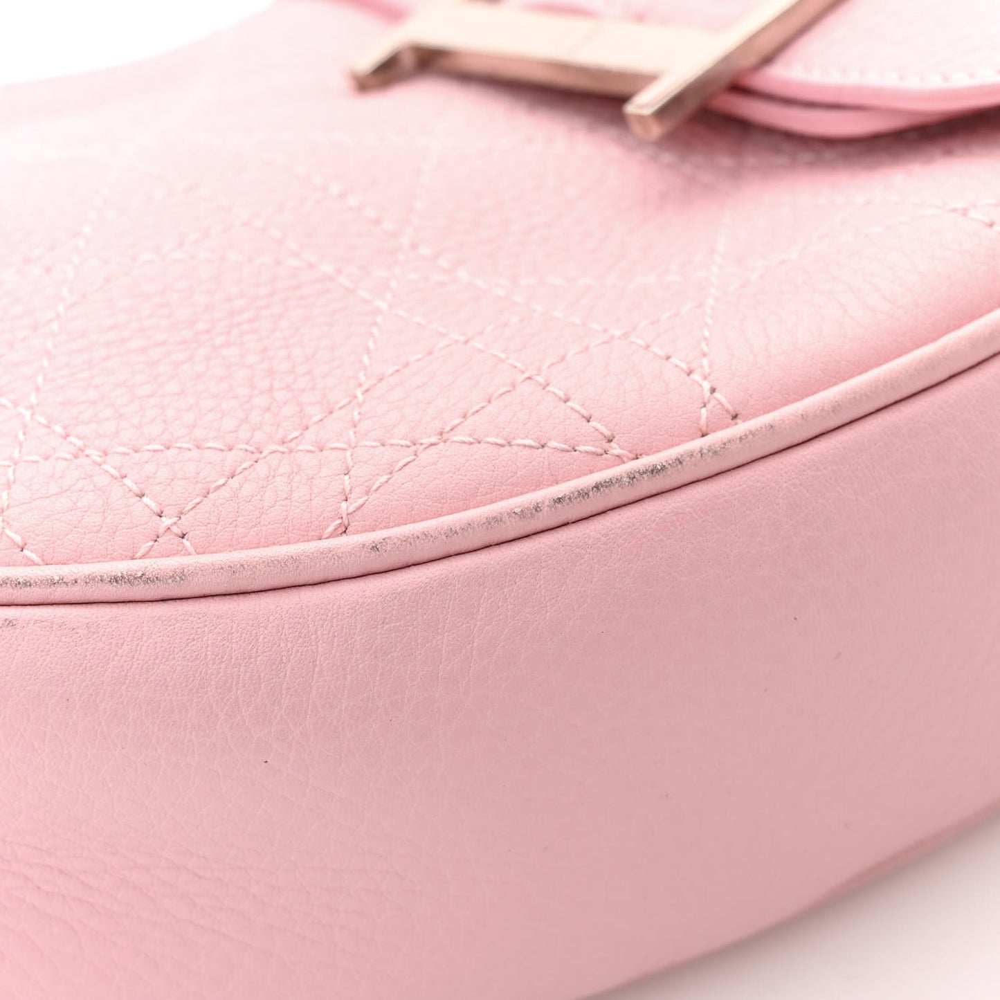 Grained Calfskin Cannage Hobo Pink