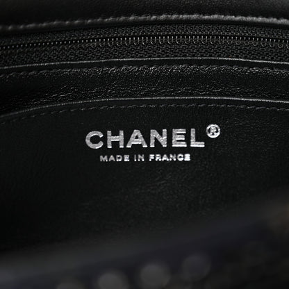 Chanel Sequin Mini Rectangular Single Flap Black Silver 6 of 13