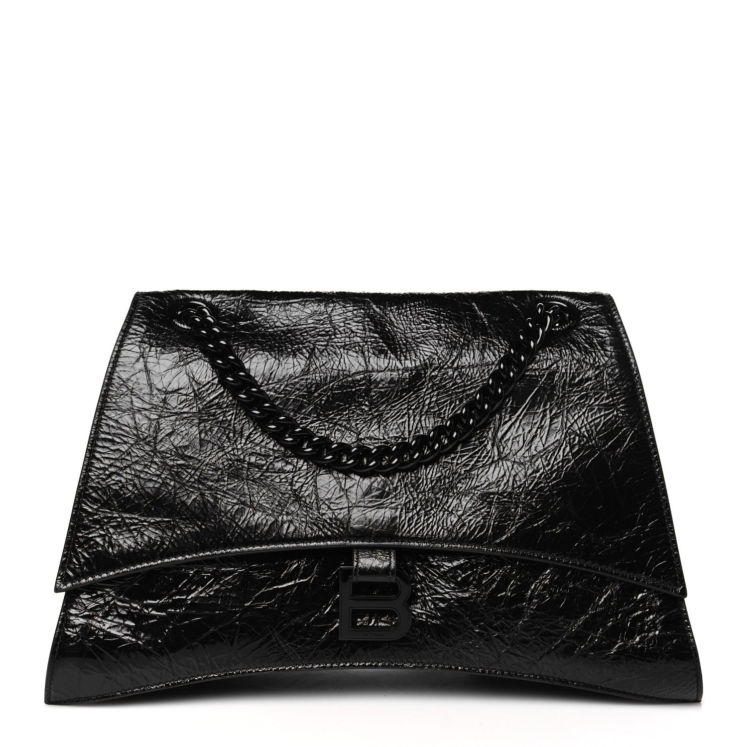 Balenciaga Crushed Calfskin Monochrome Medium Crush Chain Bag Black 1 of 10