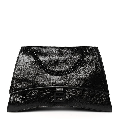 Balenciaga Crushed Calfskin Monochrome Medium Crush Chain Bag Black 1 of 10
