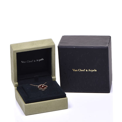 Van Cleef & Arpels 18K Rose Gold Diamond Bulls Eye Vintage Alhambra Pendant Necklace 6 of 6