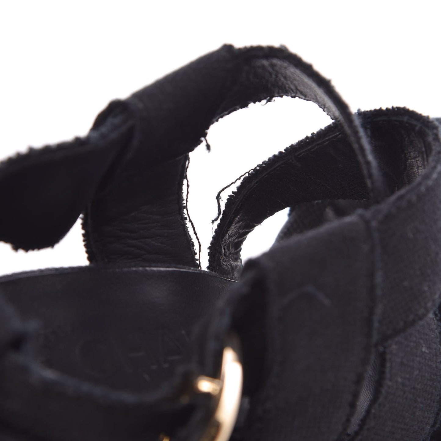 Canvas Heart CC Wedge Sandals 36.5 Black