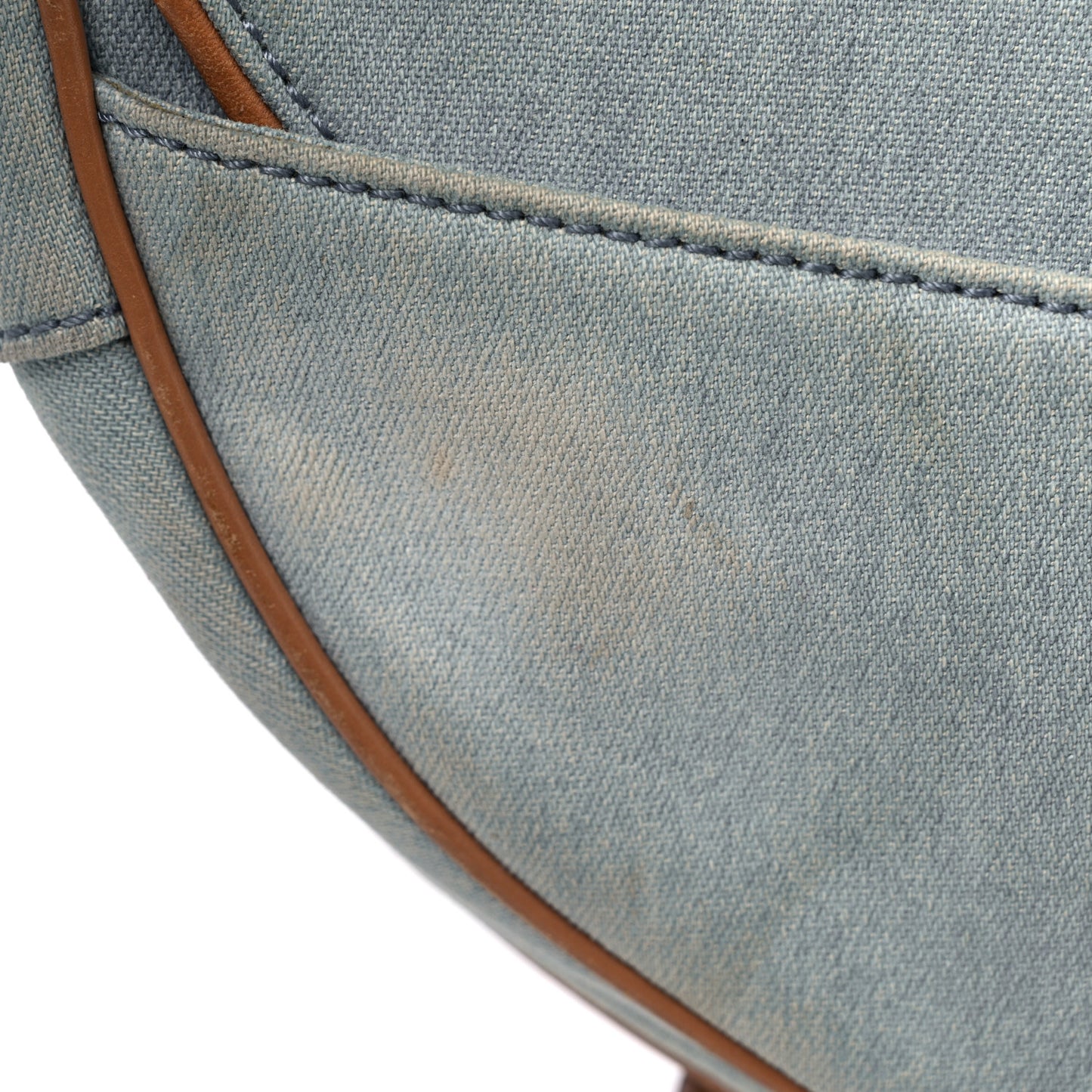 Denim Calfskin Saddle Bag Light Blue