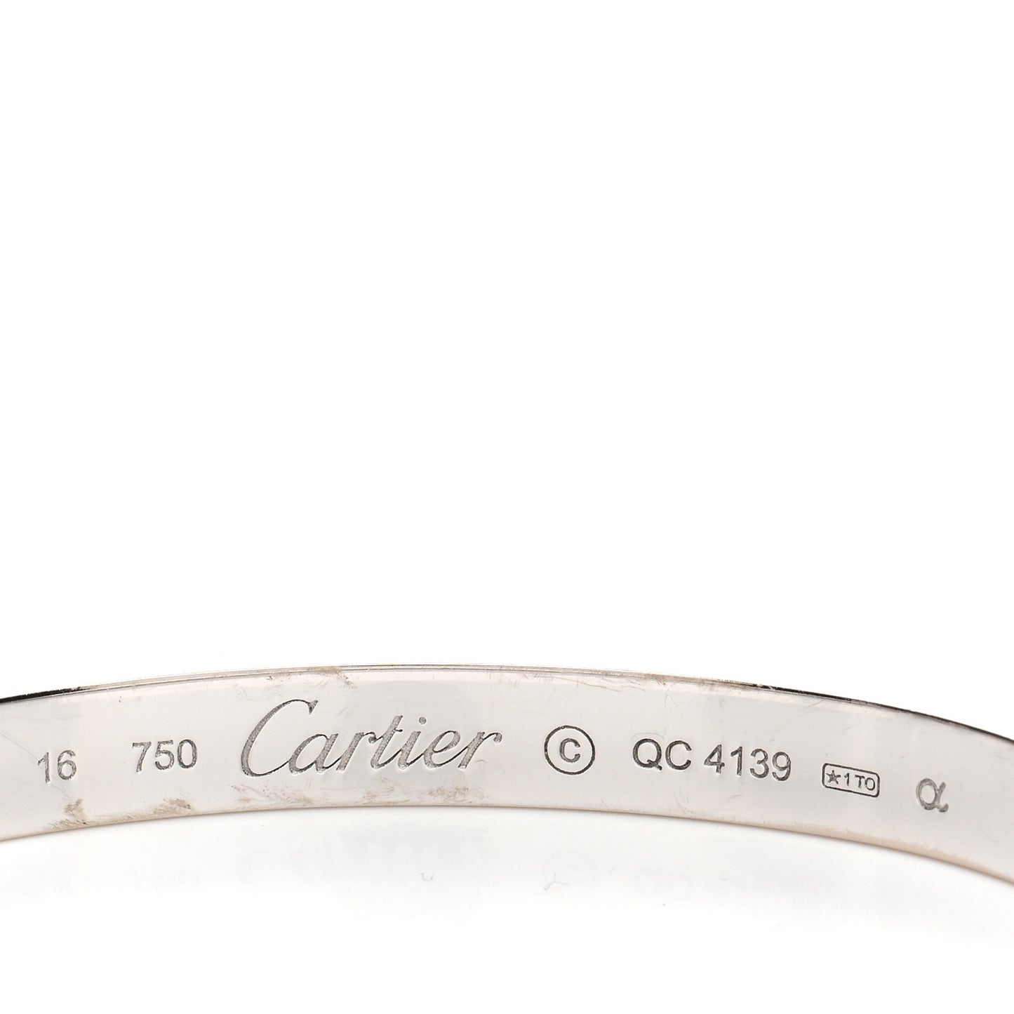 18K White Gold LOVE Bracelet 16