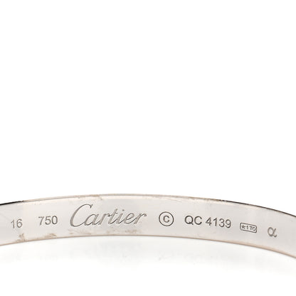 Cartier 18K White Gold LOVE Bracelet 16 3 of 5