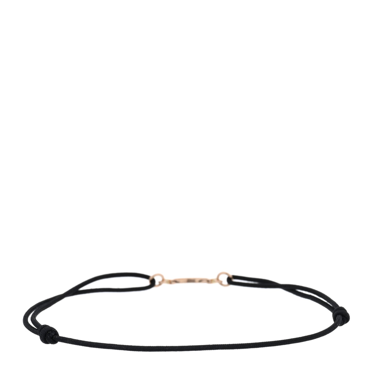 18K Yellow Gold Mini T Smile Cord Bracelet Black