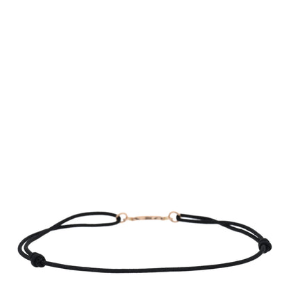 Tiffany 18K Yellow Gold Mini T Smile Cord Bracelet Black 2 of 4