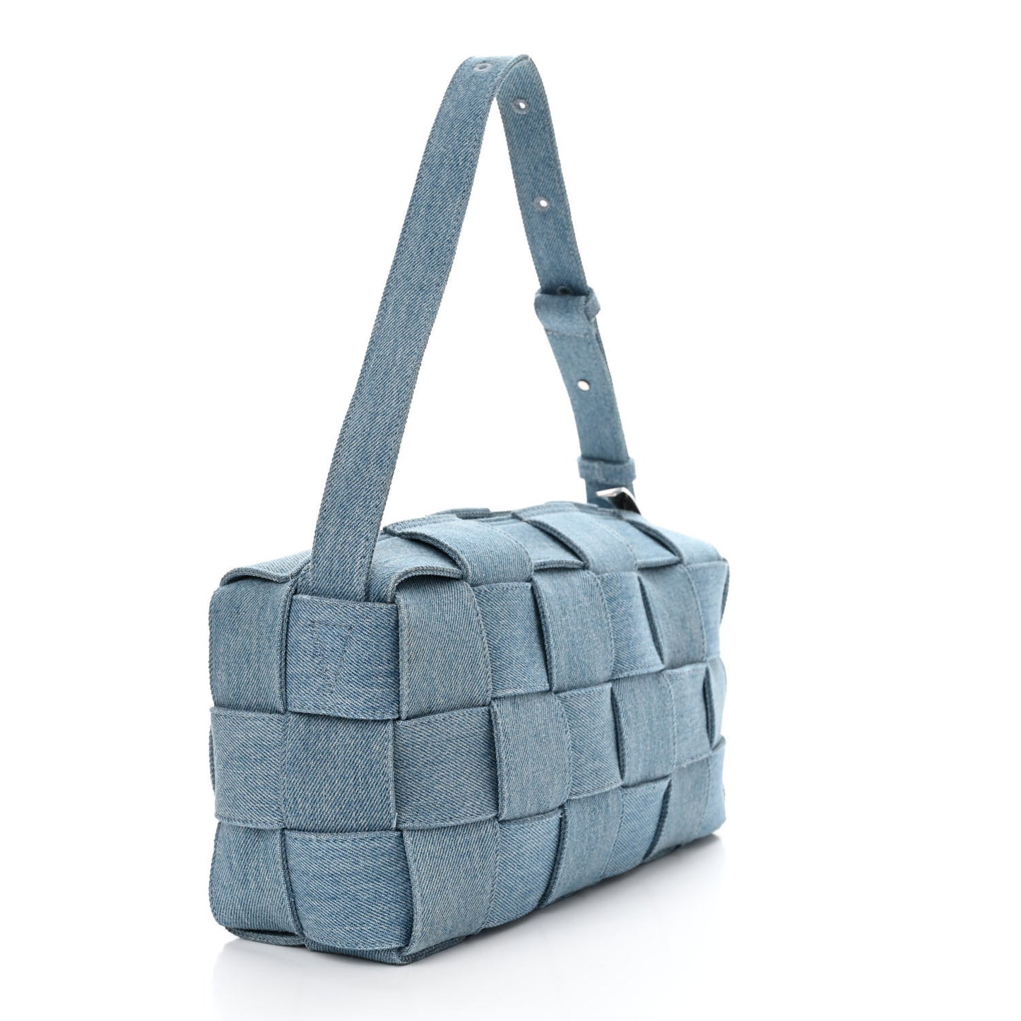 Denim Maxi Intrecciato Brick Cassette Bag Indigo