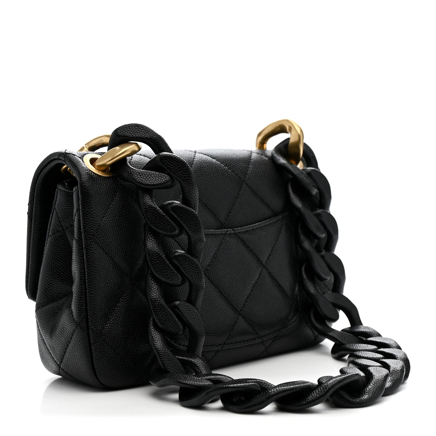 Caviar Quilted Funky Match Mini Flap Black