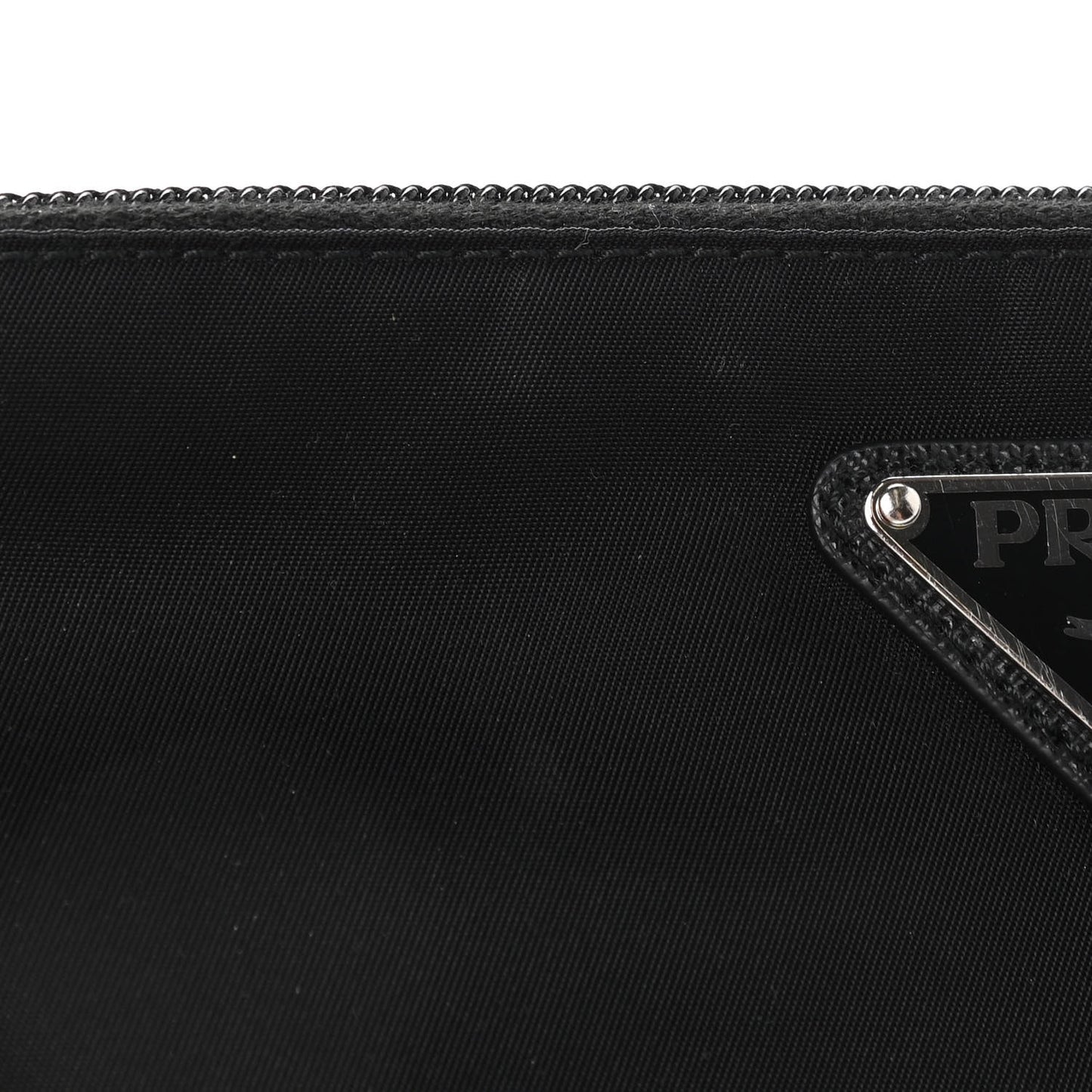 Re-Nylon Saffiano Pouch Wristlet Black