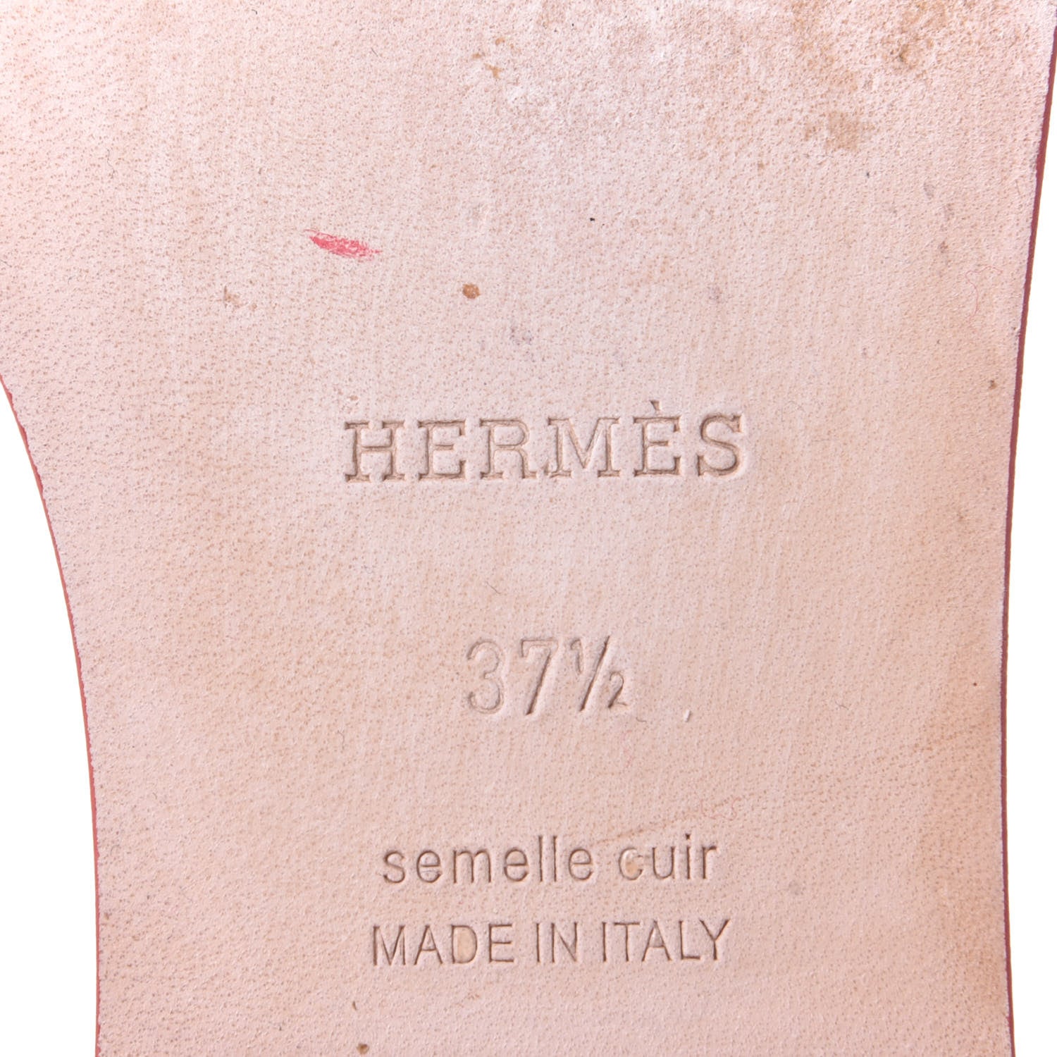 Hermes Box Calfskin Oran Sandals 37.5 8 of 10