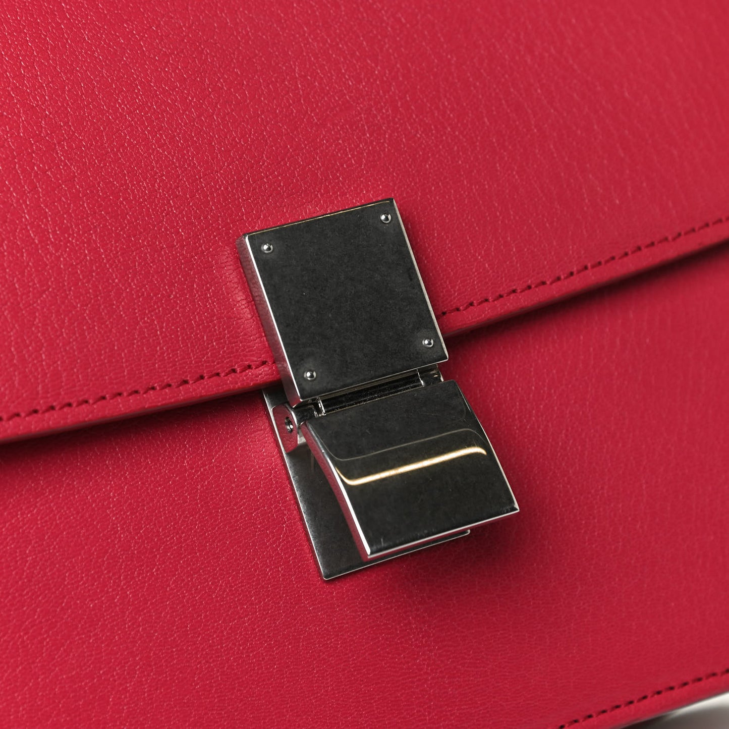 Goatskin Medium Classic Box Flap Bag Dark Pink