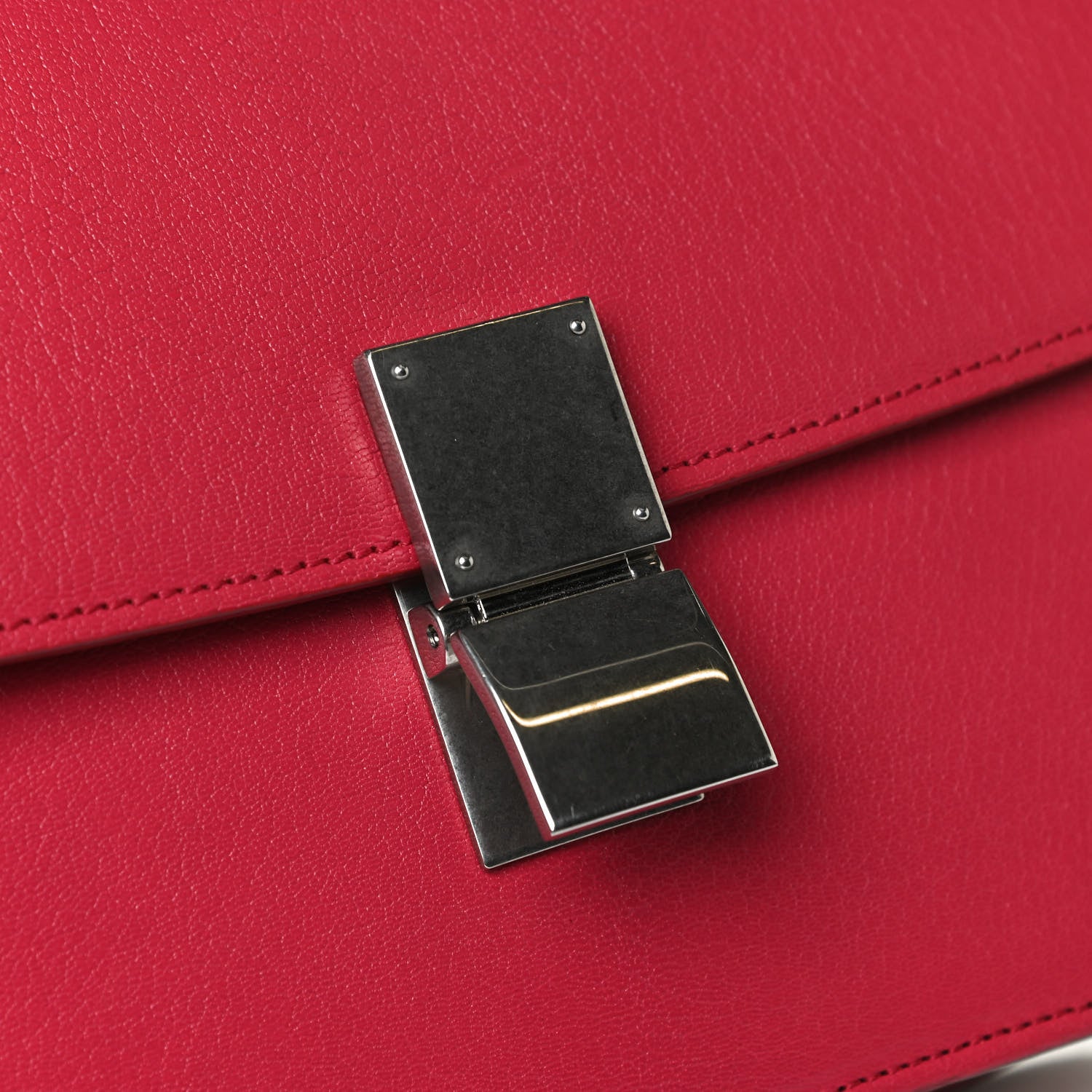Celine Goatskin Medium Classic Box Flap Bag Dark Pink 16 of 17