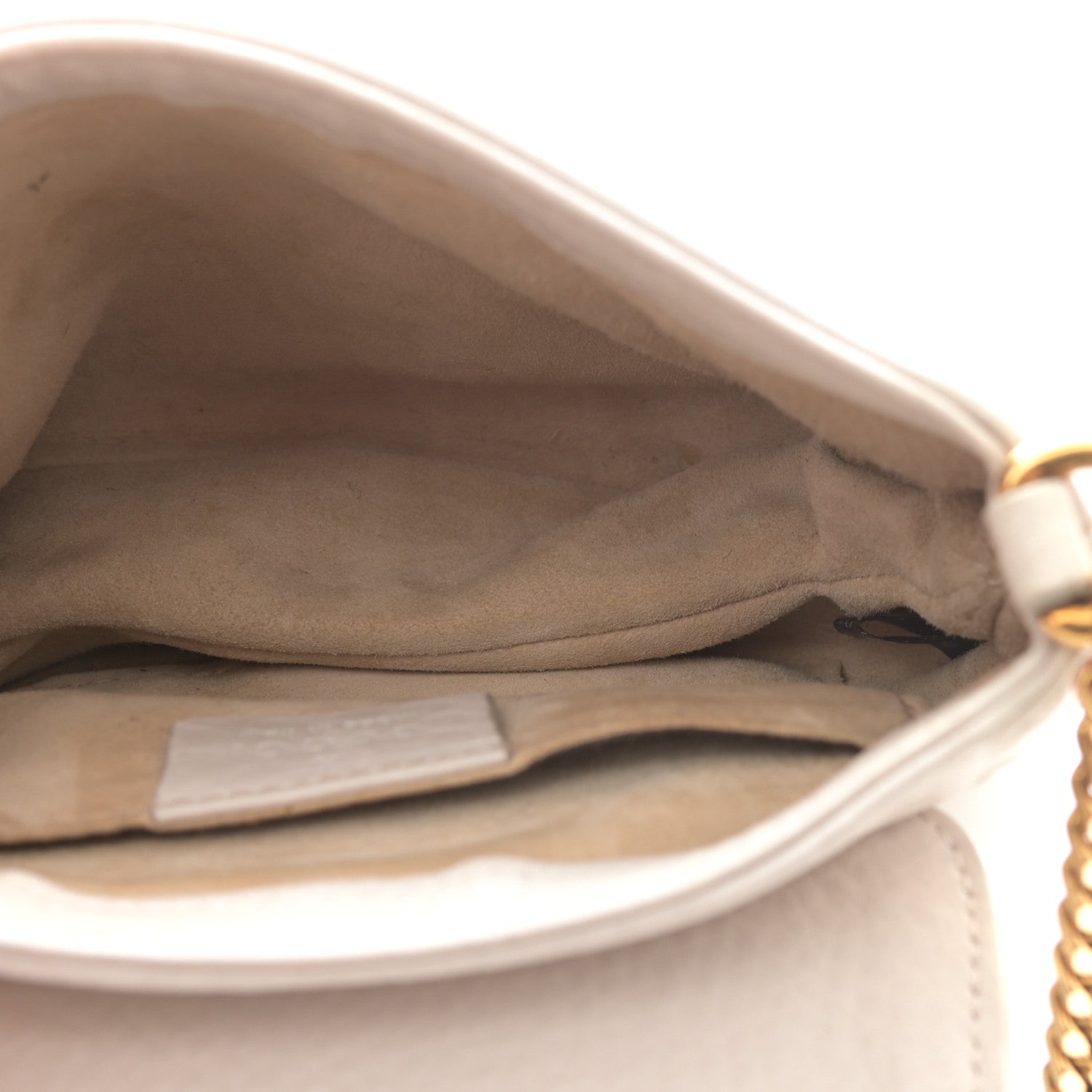 Gucci Pebbled Calfskin Small 1973 Chain Shoulder Bag Off White 4 of 9