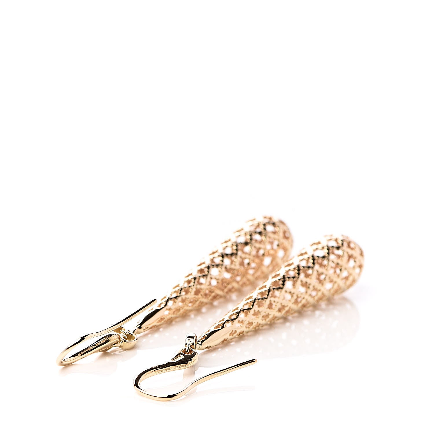 Gucci 18K Yellow Gold Diamantissima Drop Earrings 3 of 4