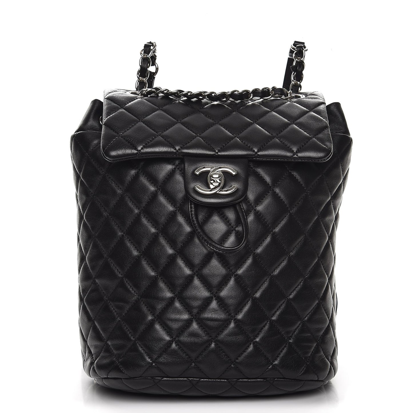 Lambskin Quilted Small Urban Spirit Backpack Black