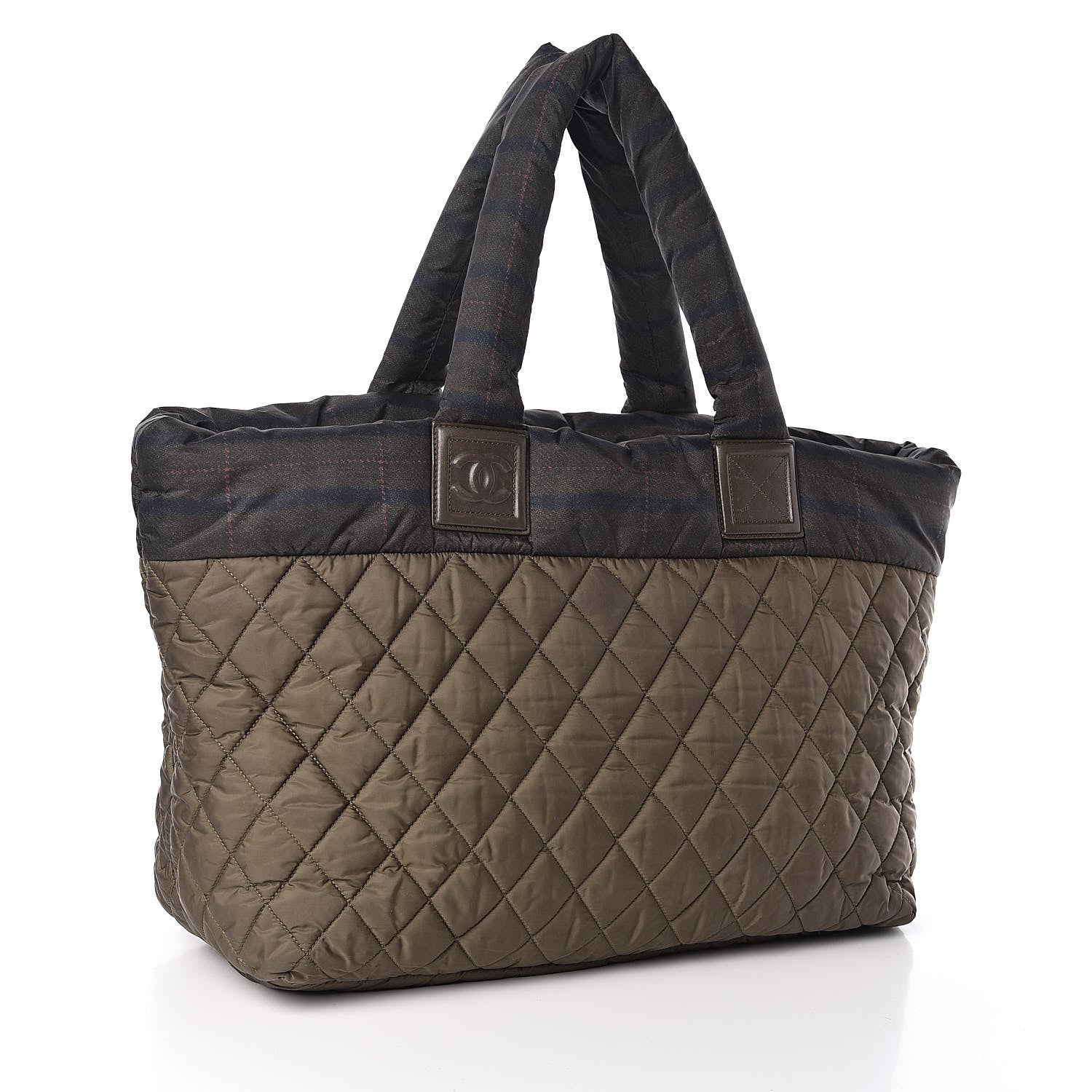 Chanel Nylon Quilted Large Coco Cocoon Tote Khaki 3 of 13