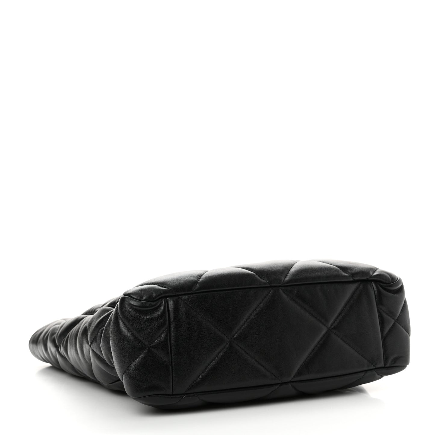 Lambskin Quilted Chanel 19 Shopping Bag Black