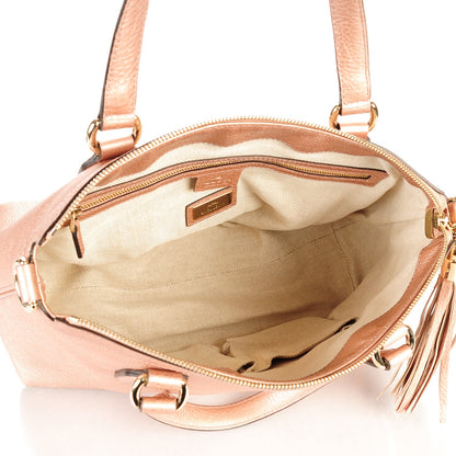 Gucci Metallic Cellarius Calfskin Small Soho Top Handle Satchel Pink 5 of 9