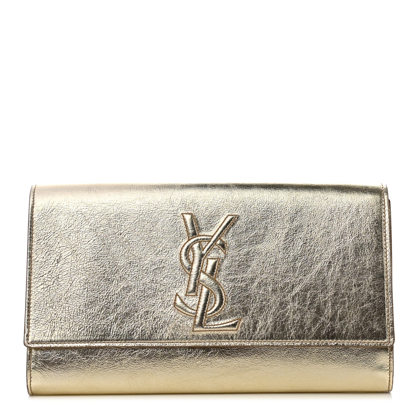 Metallic Calfskin Monogram Large Belle De Jour Clutch Gold