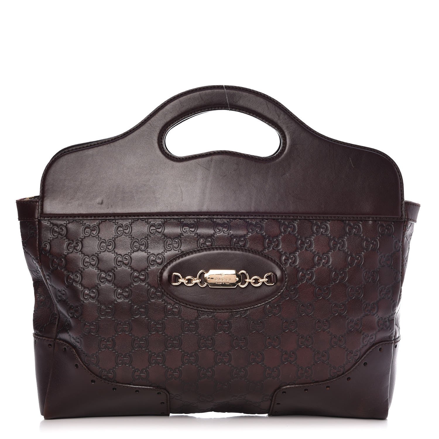 Gucci Guccissima Medium Punch Top Handle Tote Brown 1 of 12