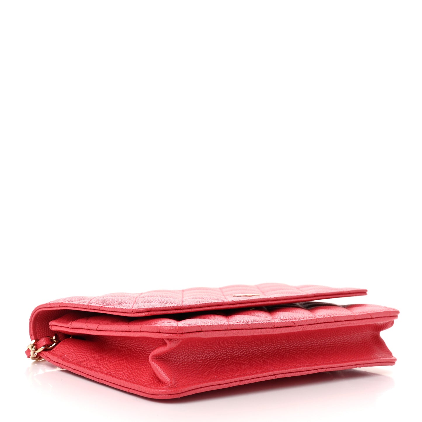 Caviar Quilted Wallet on Chain WOC Dark Pink