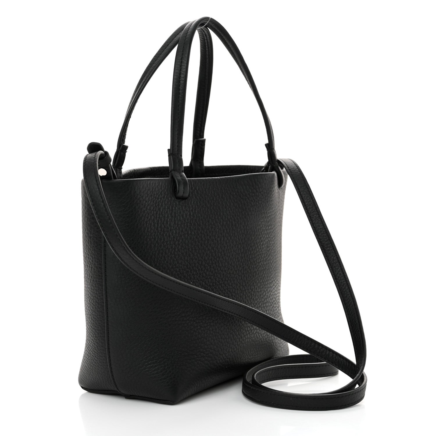 The Row Grained Calfskin Small Park Tote Black 3 of 11