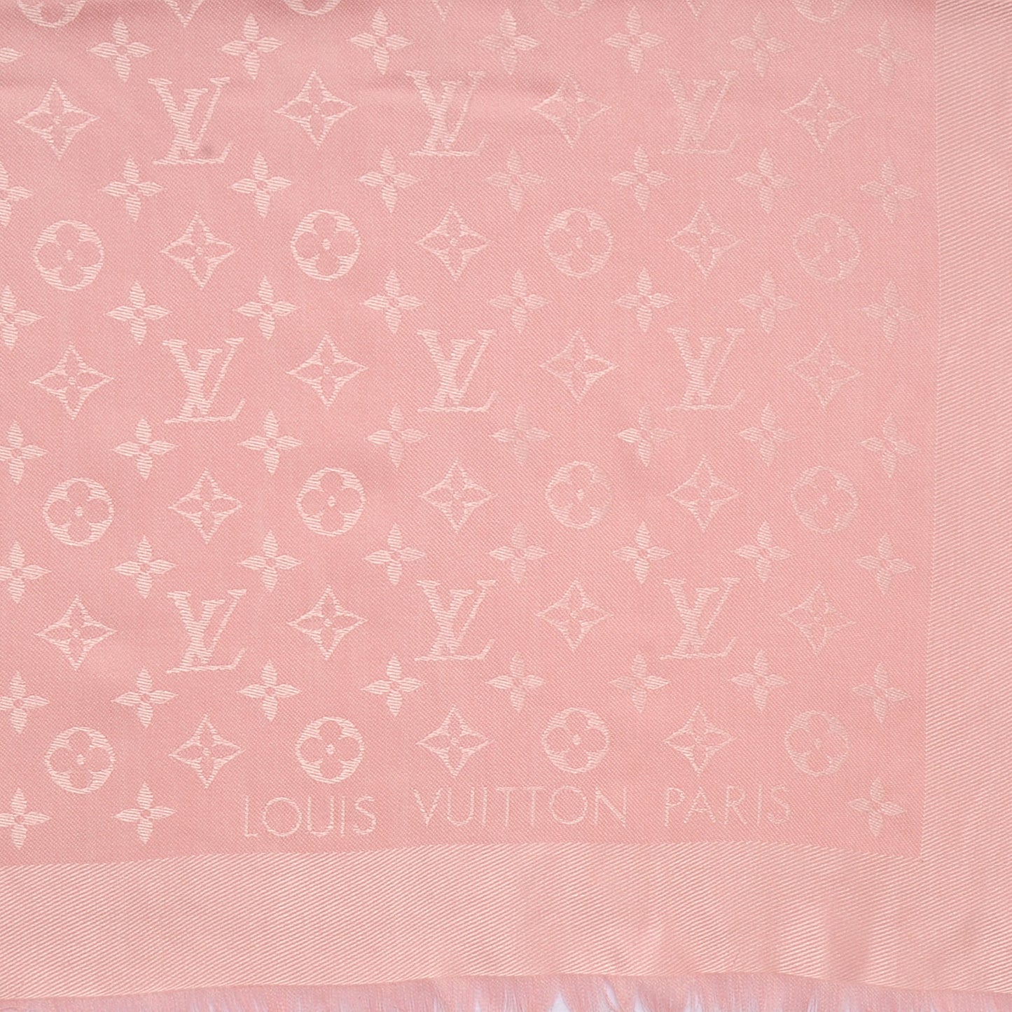 Wool Silk Monogram Shawl Rose Petale