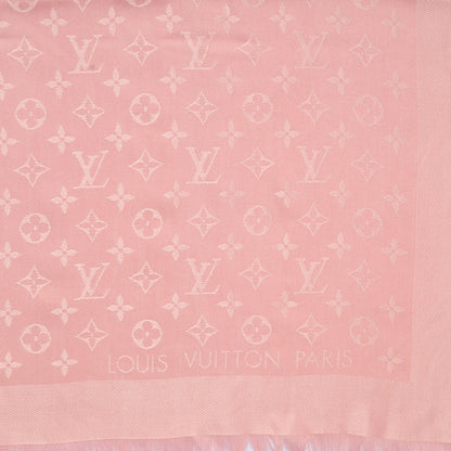 Louis Vuitton Wool Silk Monogram Shawl Rose Petale 1 of 5