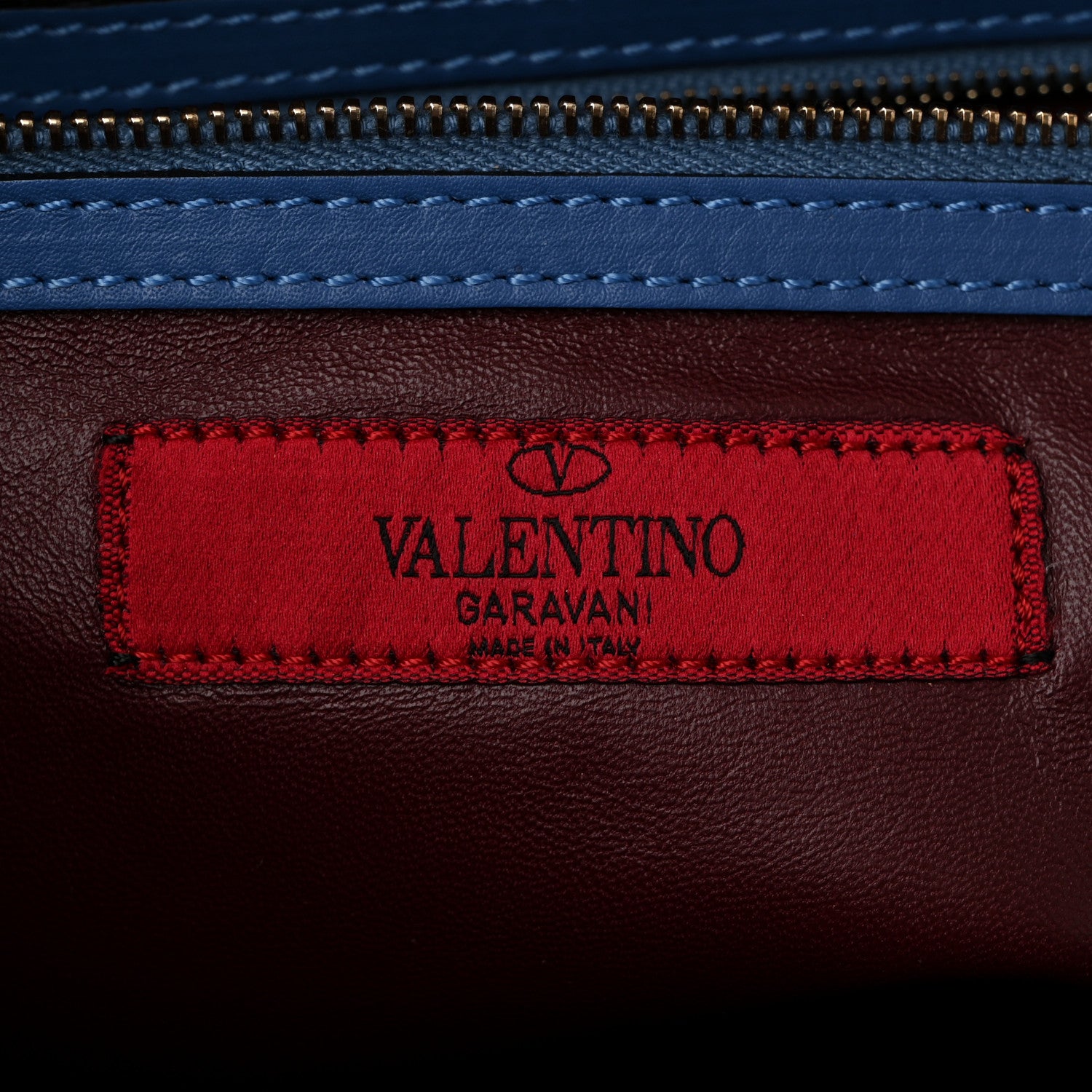 Valentino Garavani Calfskin Colorblock Mime Single Handle Bag Ruby Marine 6 of 10