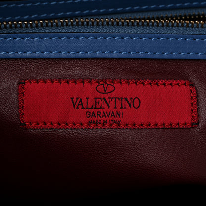 Valentino Garavani Calfskin Colorblock Mime Single Handle Bag Ruby Marine 6 of 10