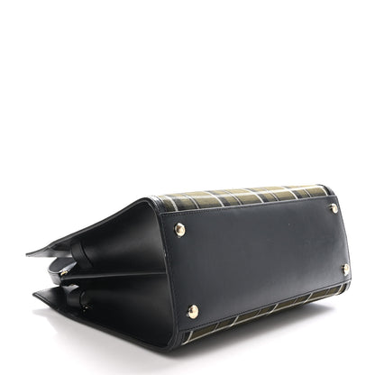Burberry Wool Tartan Two Handle Title Bag Dark Green 4 of 9