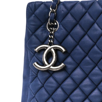 Chanel Iridescent Calfskin Quilted New Bubble Tote Dark Blue 9 of 13