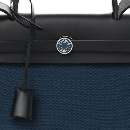 Hermes Military Toile Vache Hunter Herbag Zip PM 31 Deep Blue Indigo 9 of 18