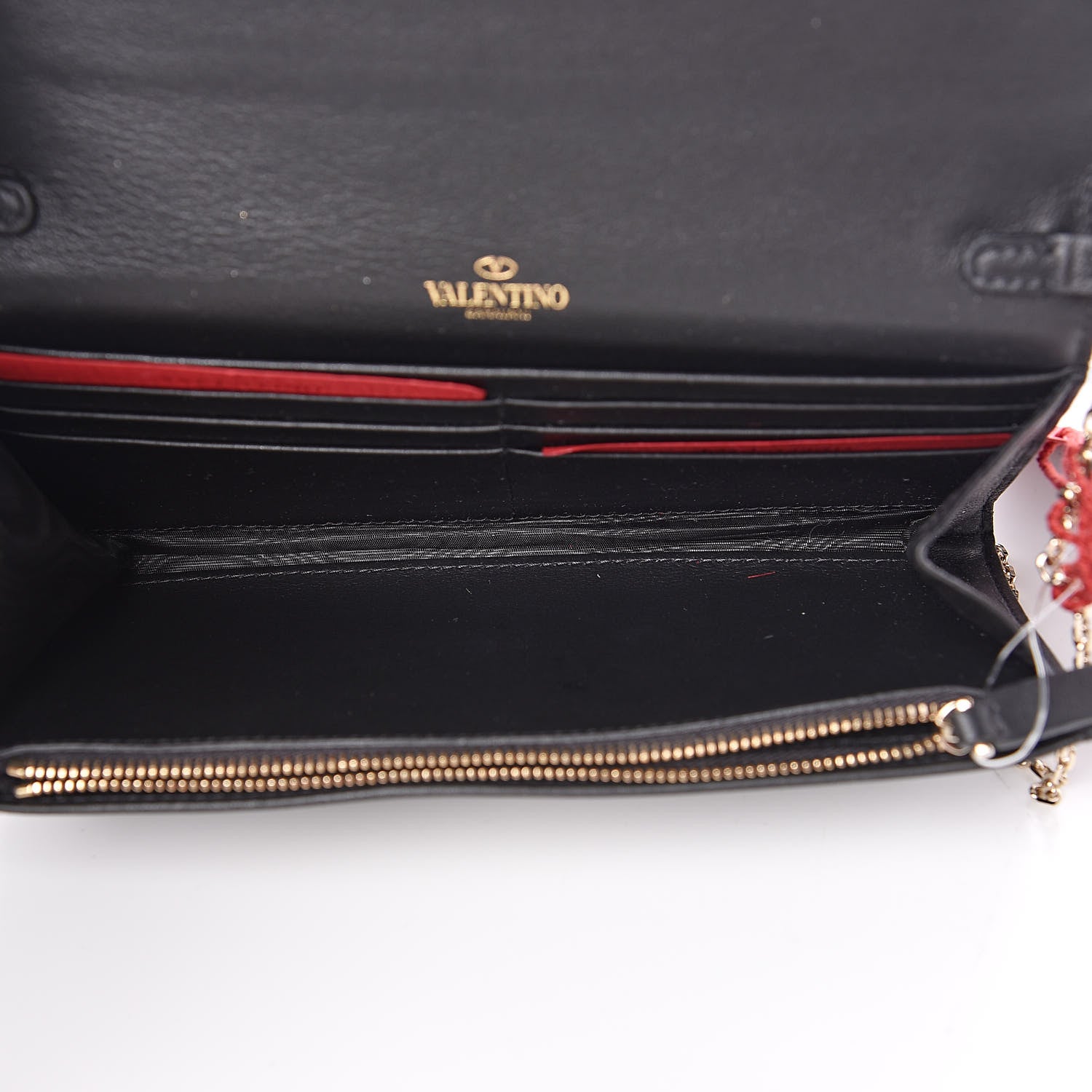Valentino Garavani Vitello Rockstud Crossbody Wallet on Chain Black 5 of 11