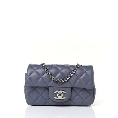 Chanel Lambskin Quilted Extra Mini Rectangular Flap Blue 1 of 9